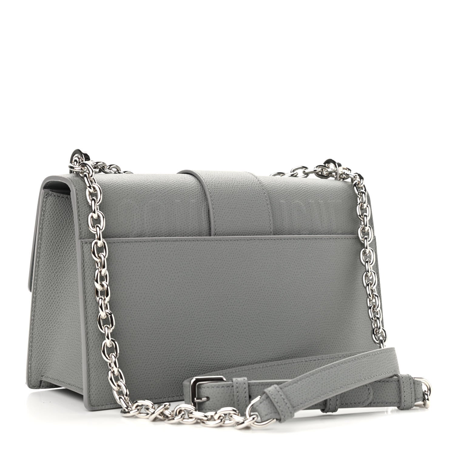 Christian Dior Grained Calfskin 30 Montaigne Chain Flap Bag Grey 3 of 8