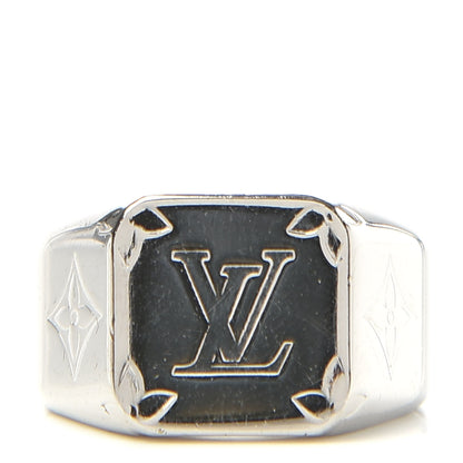 Louis Vuitton Monogram Signet Ring M Silver 1 of 7