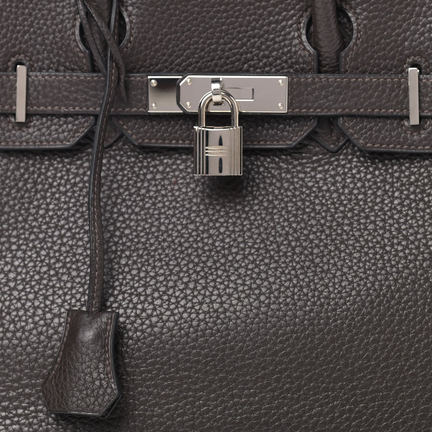 Hermes Taurillon Clemence Birkin 30 Chocolate 6 of 14