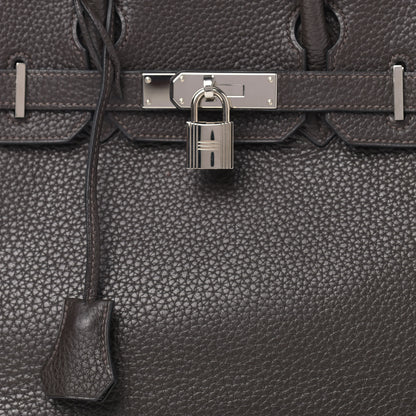 Hermes Taurillon Clemence Birkin 30 Chocolate 6 of 14