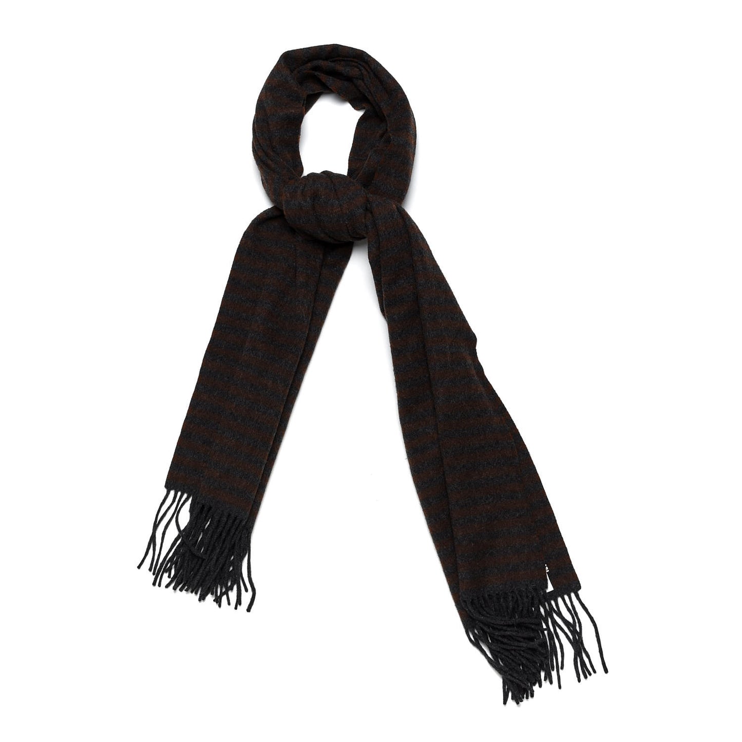 Cashmere Striped Fringe Scarf