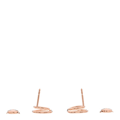 Hermes 18K Rose Gold Diamond TPM Vertige Coeur Earrings 3 of 5