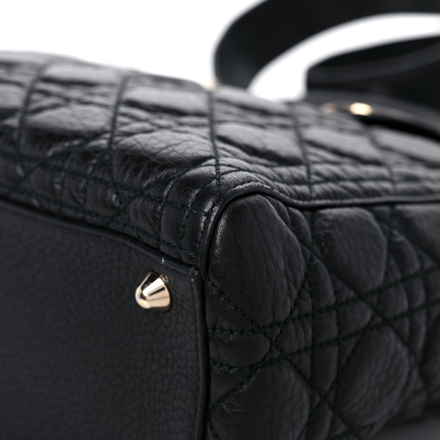 Christian Dior Grained Calfskin Cannage Large Supple Lady Dior Black 9 of 14
