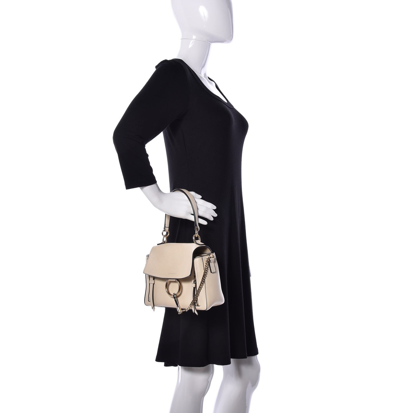 Calfskin Mini Faye Day Shoulder Bag Off White