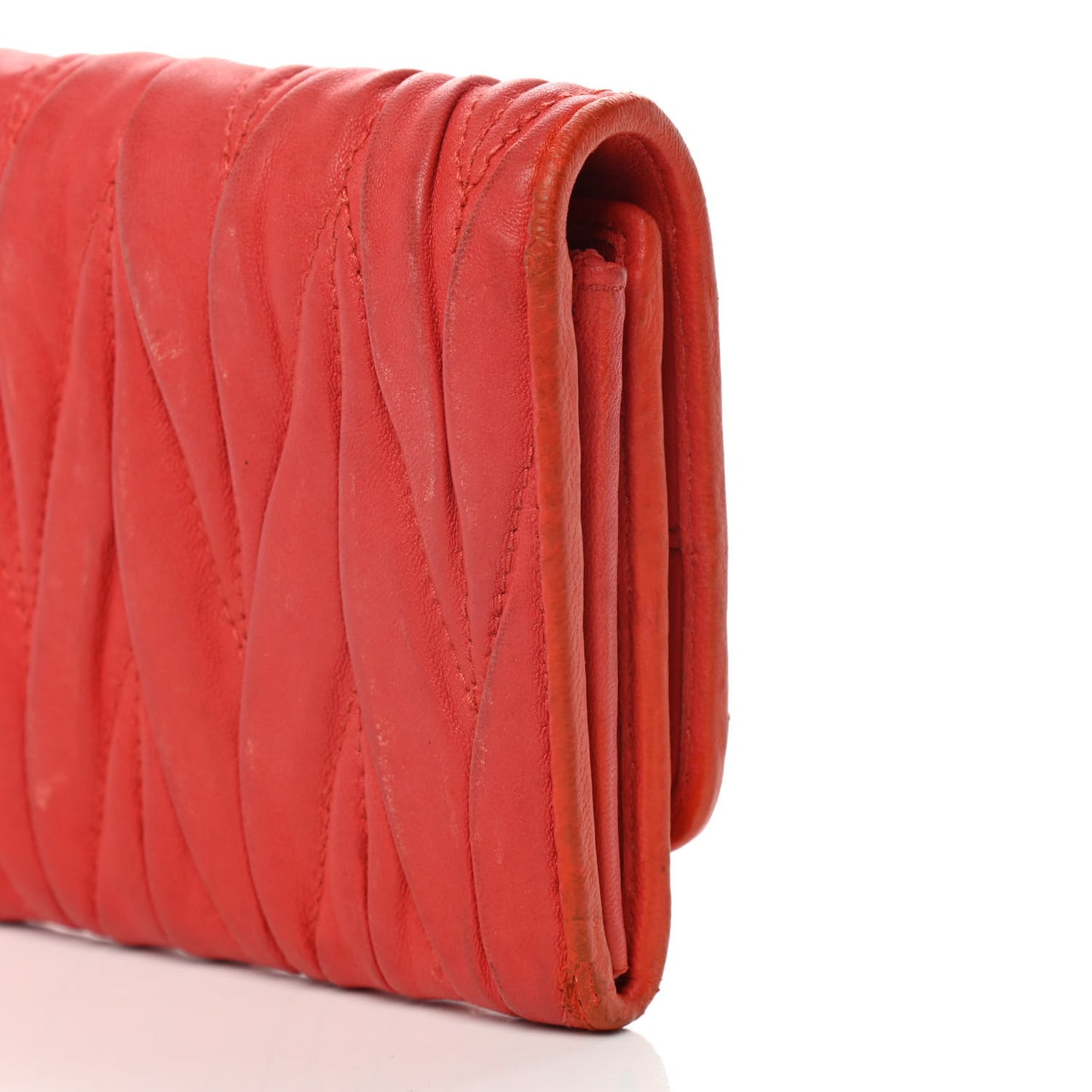 Nappa Matelasse Flap Wallet Fuoco