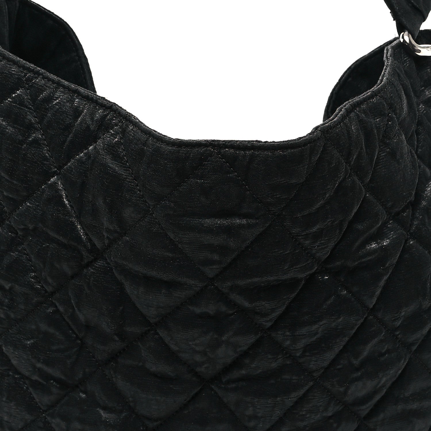 Chanel Crinkled Coated Canvas Le Marais Hobo Black 8 of 13