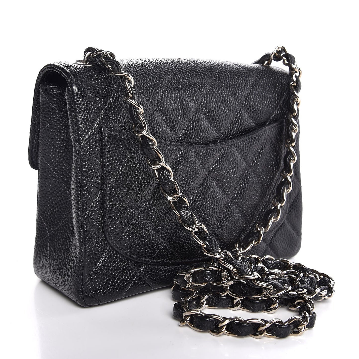 Caviar Quilted Mini Square Flap Black