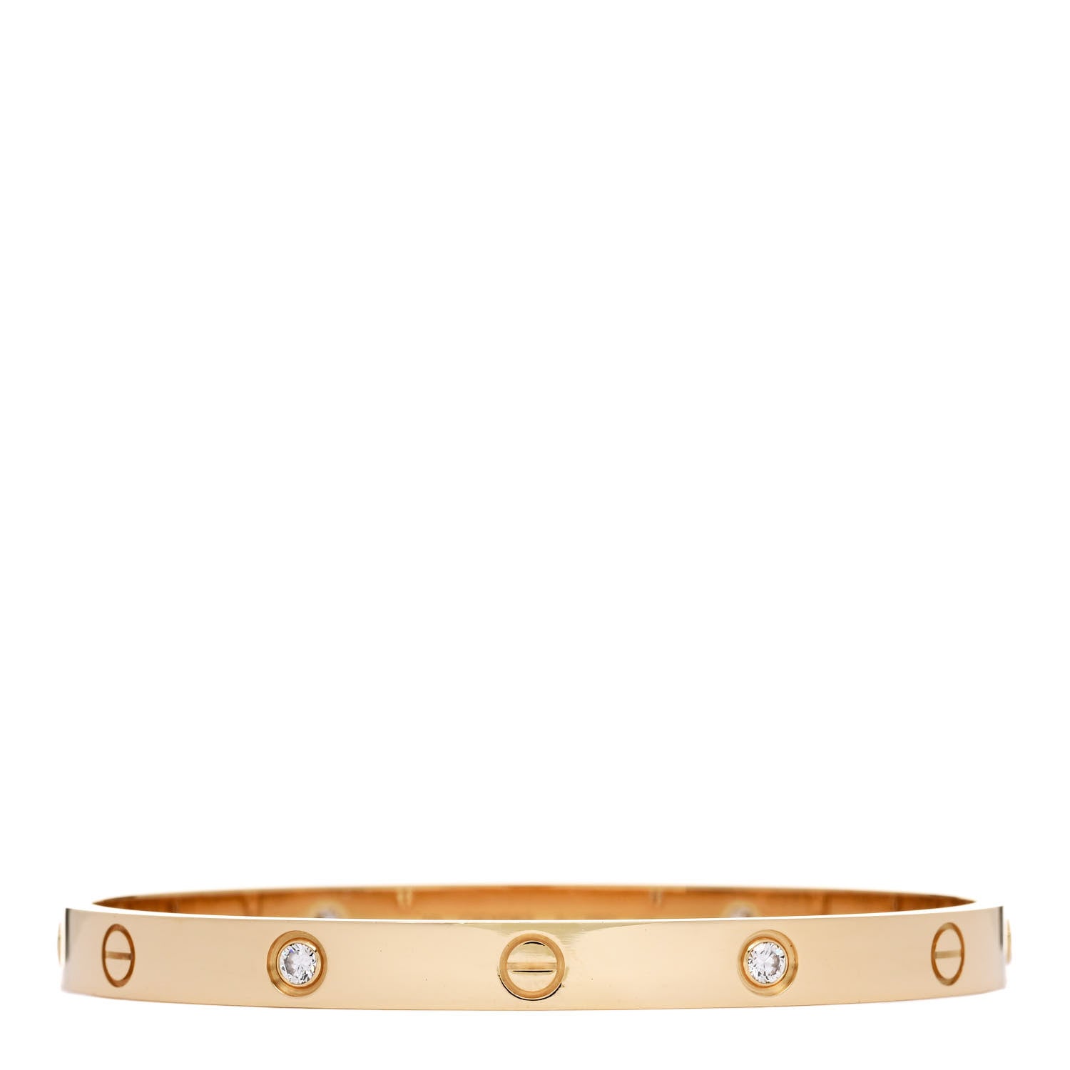 Cartier 18K Yellow Gold 4 Diamond LOVE Bracelet 19 1 of 9