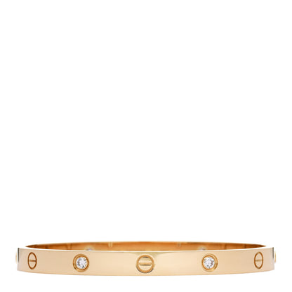 Cartier 18K Yellow Gold 4 Diamond LOVE Bracelet 19 1 of 9
