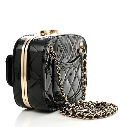 Chanel Patent Calfskin Quilted Mini Camera Case Black 3 of 11