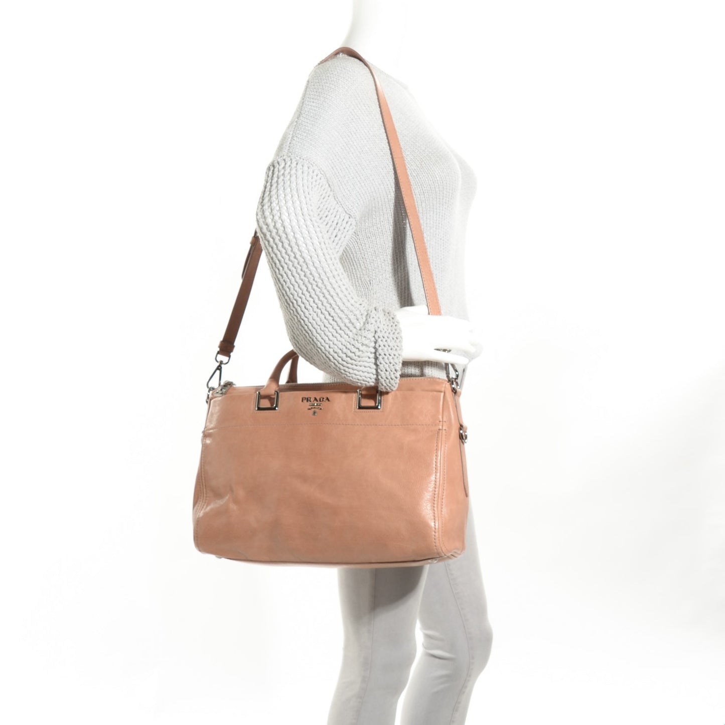 Glace Calf Extra Wide Tote Cammeo