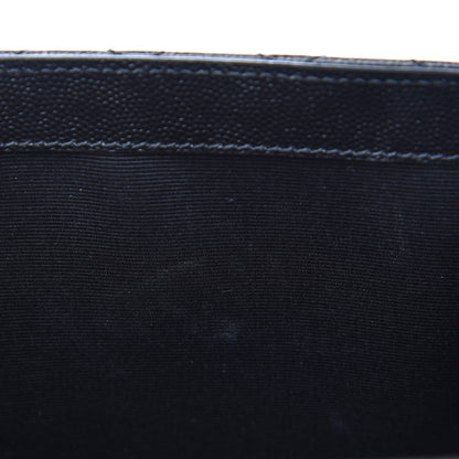 Saint Laurent Grain De Poudre Textured Mixed Matelasse Triquilt Medium Monogram Satchel Black 10 of 12