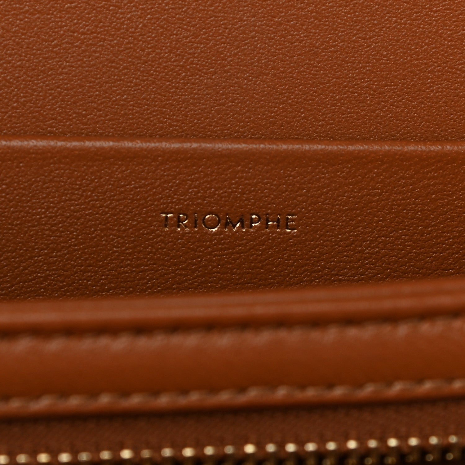 Celine Textile Calfskin Classique Triomphe Bag Natural Tan 7 of 11