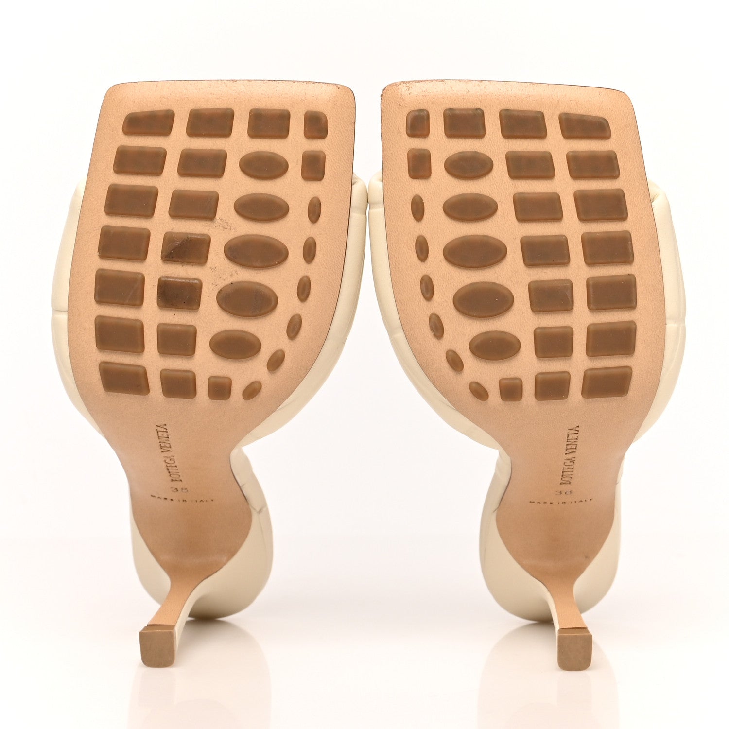 Bottega Veneta Nappa Quilted Rubber Lido Mule Sandals 38 Sea Salt 5 of 10
