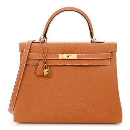 Hermes Togo Kelly Retourne 35 Gold 1 of 22