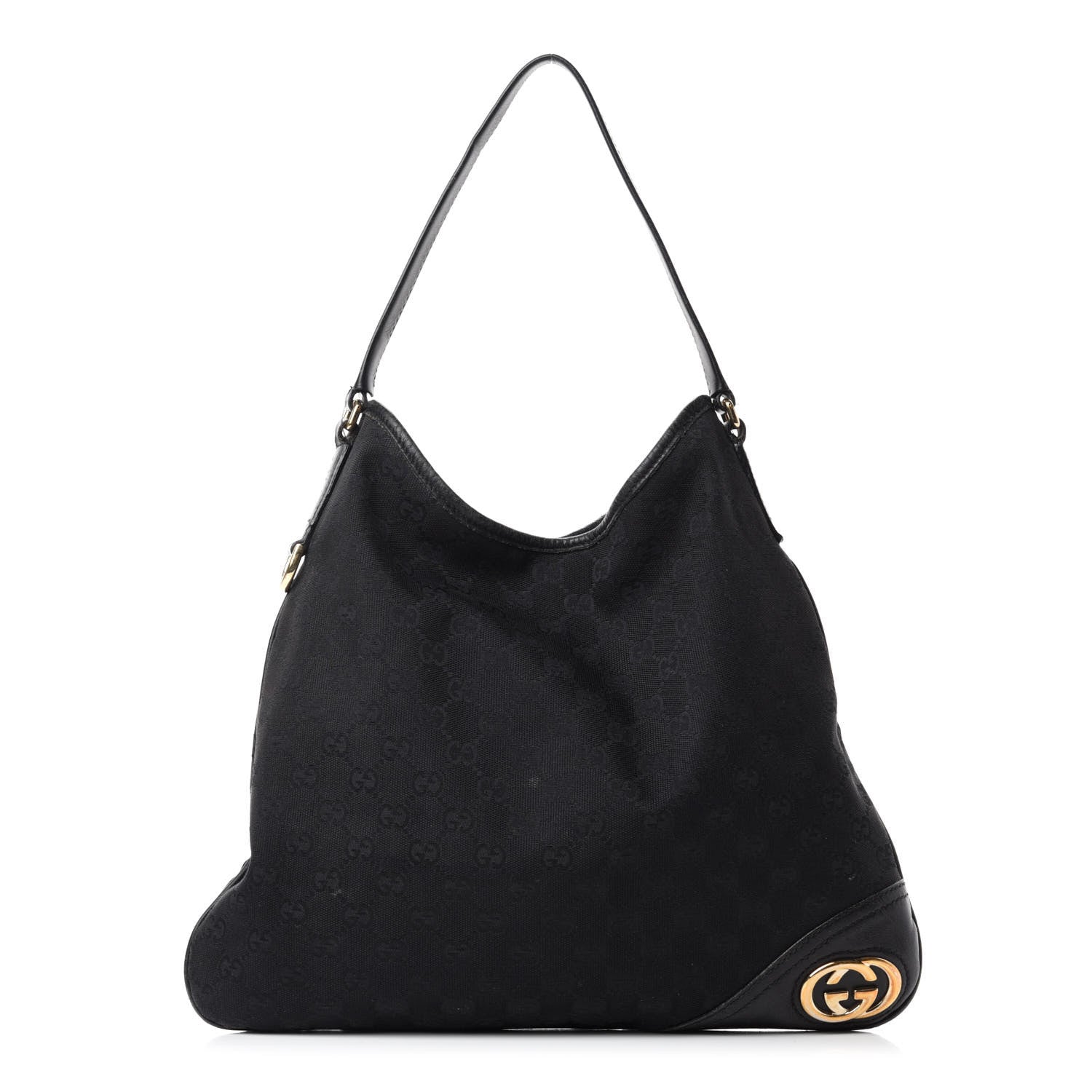 Gucci Monogram Medium New Britt Hobo Black 1 of 12