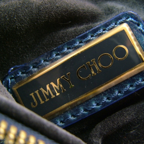 Jimmy Choo Patent Suede Monna /L Tote Blue 7 of 11