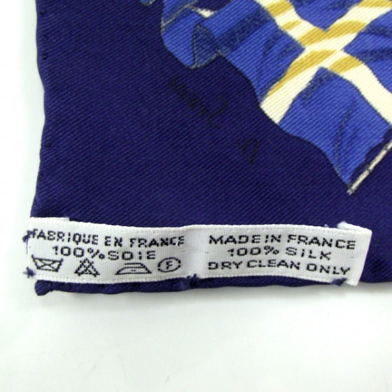 Hermes Silk Twill Pavois Flags Pocket Square Scarf 4 of 4