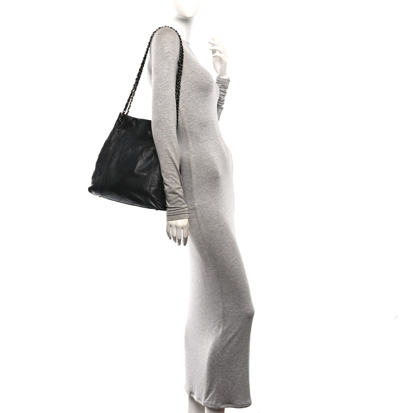 Lambskin Quilted Small Soft Touch Shoulder Bag Black
