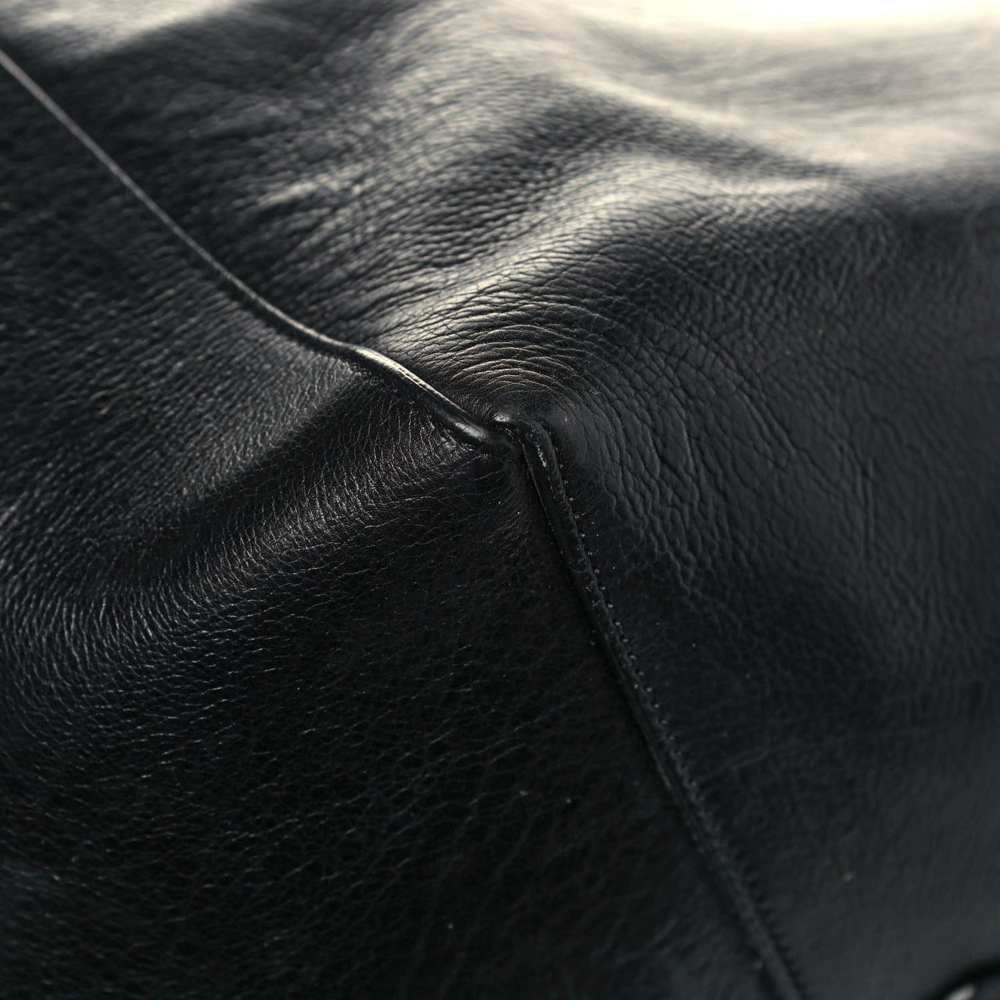 Calfskin Large Clasp Cabas Black