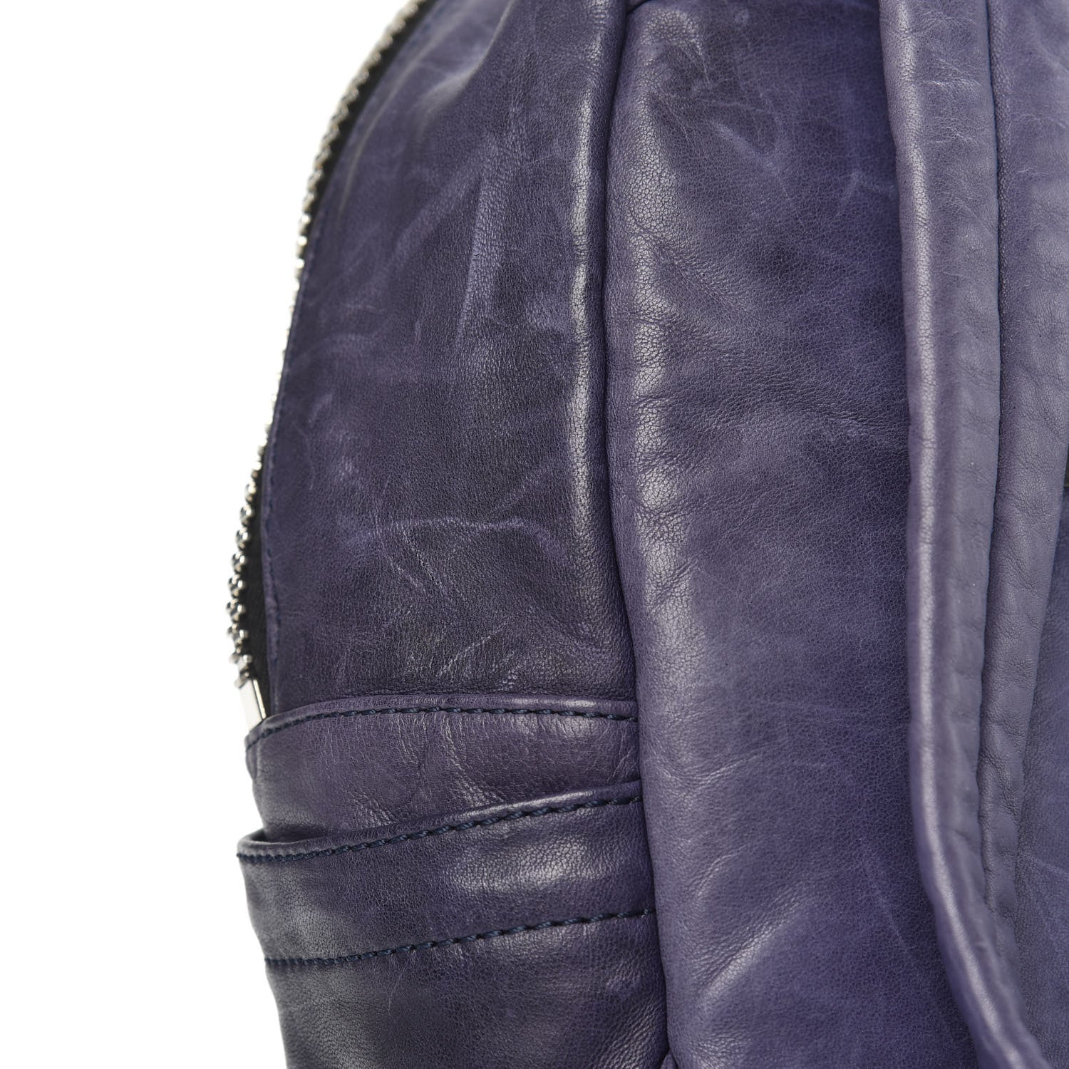 MCM Lambskin Small Tumbler Backpack Navy 7 of 9
