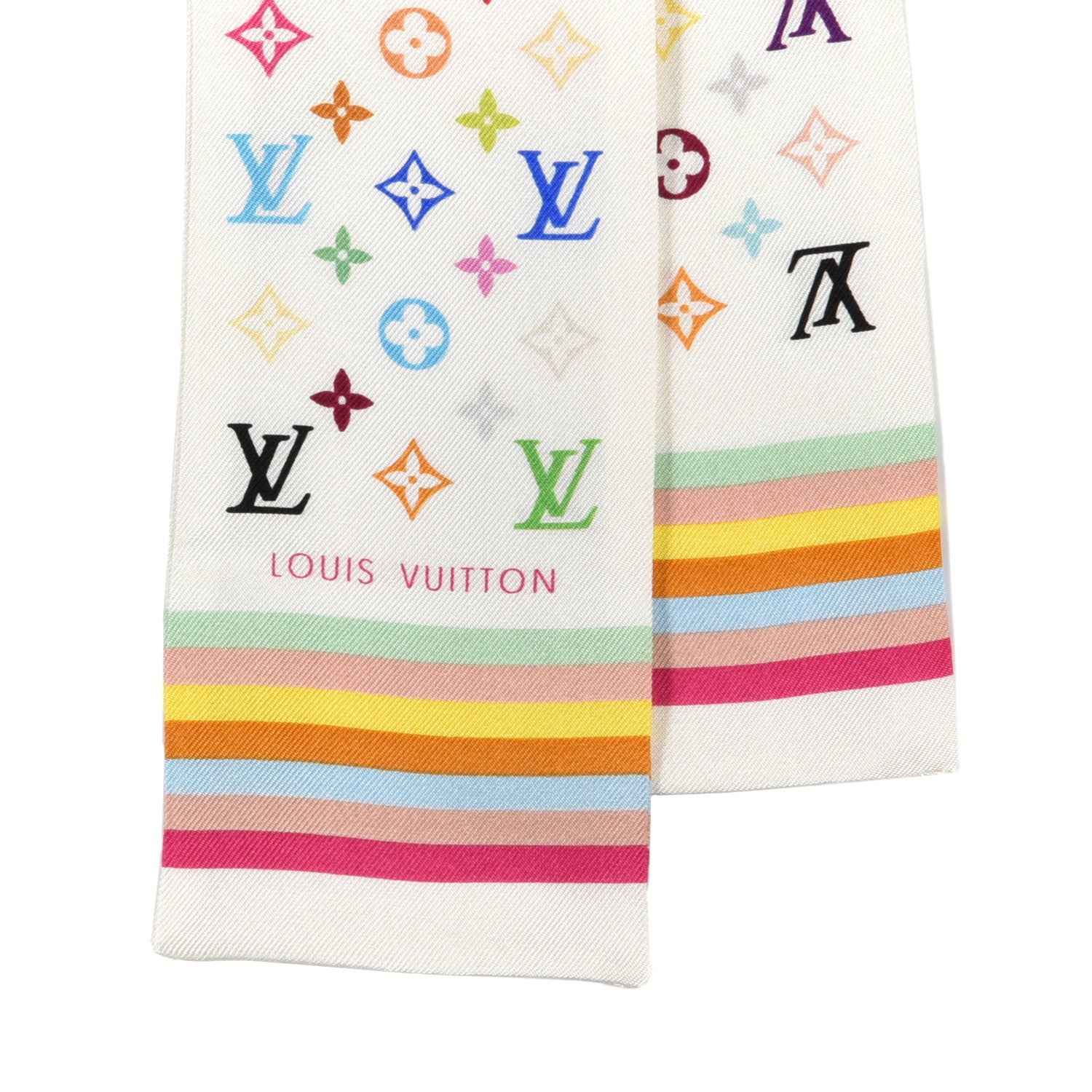 Louis Vuitton Silk Monogram Multicolor Bandeau White 2 of 3