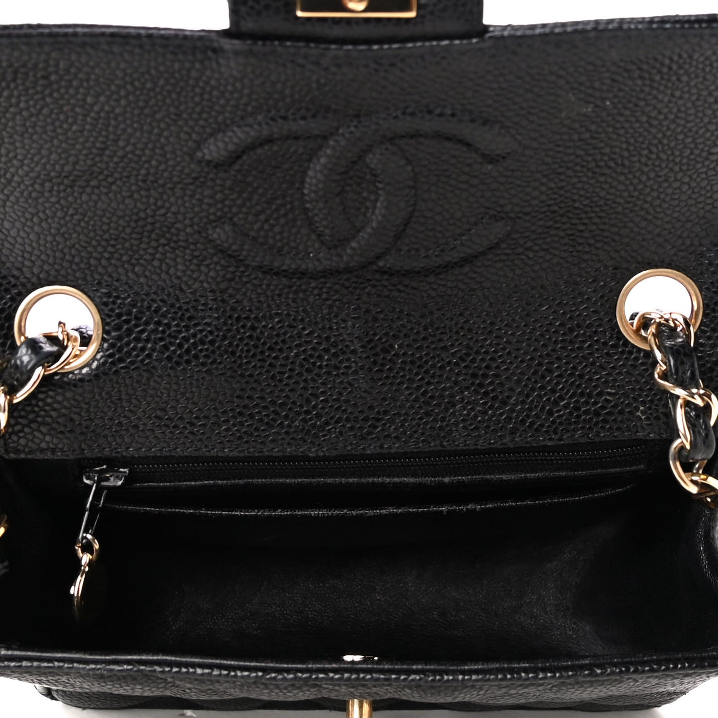 Caviar Quilted Mini Square Flap Black