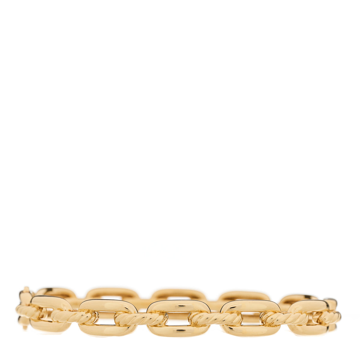 18K Yellow Gold Diamond 7mm Stax Chain Link Bracelet
