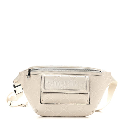 Gucci Calfskin GG Tennis Embossed Pocket Belt Bag Mystic White 1 of 9