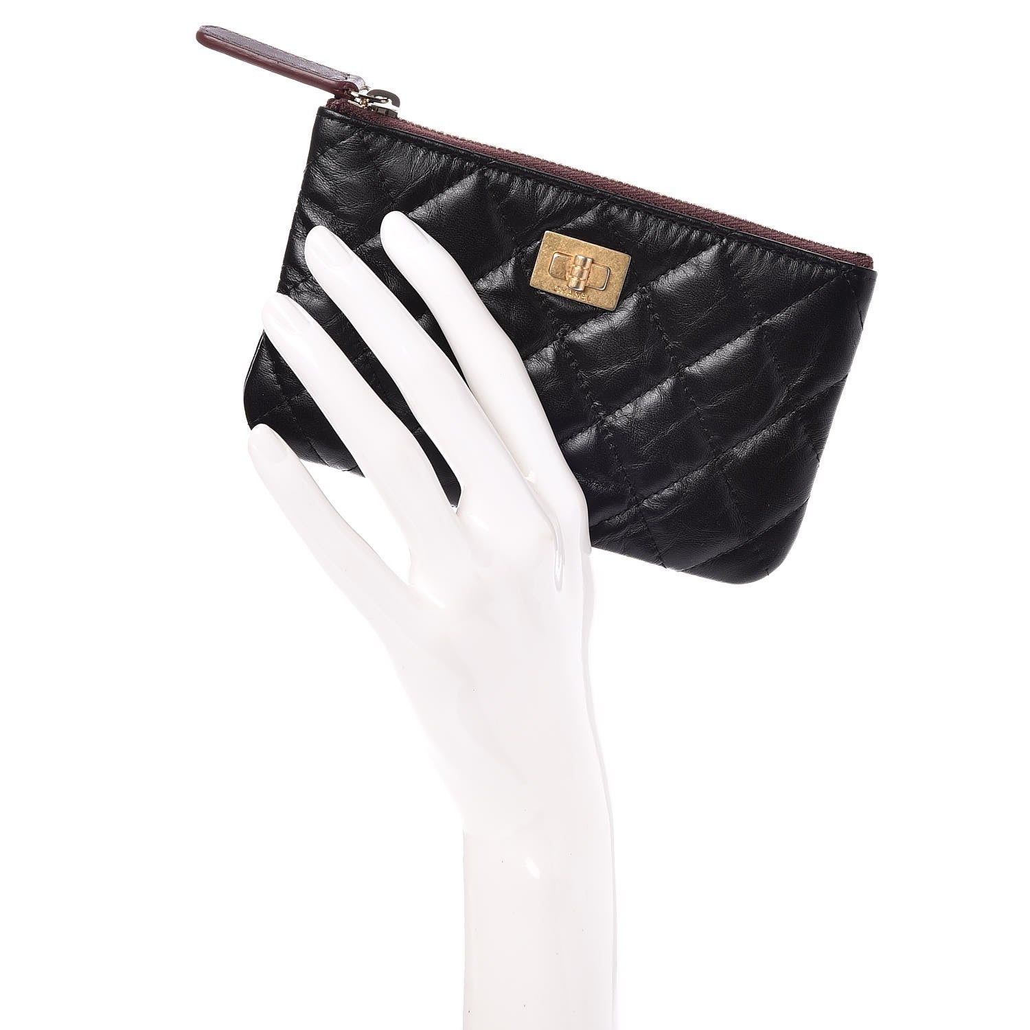 Chanel Aged Calfskin Quilted Small Reissue Cosmetic Case Black 2 of 8