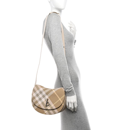 Burberry Jacquard Check Medium Rocking Horse Crossbody Flax 2 of 9