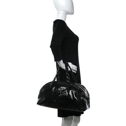 Chanel Patent Luxe Ligne Bowler Black 2 of 11
