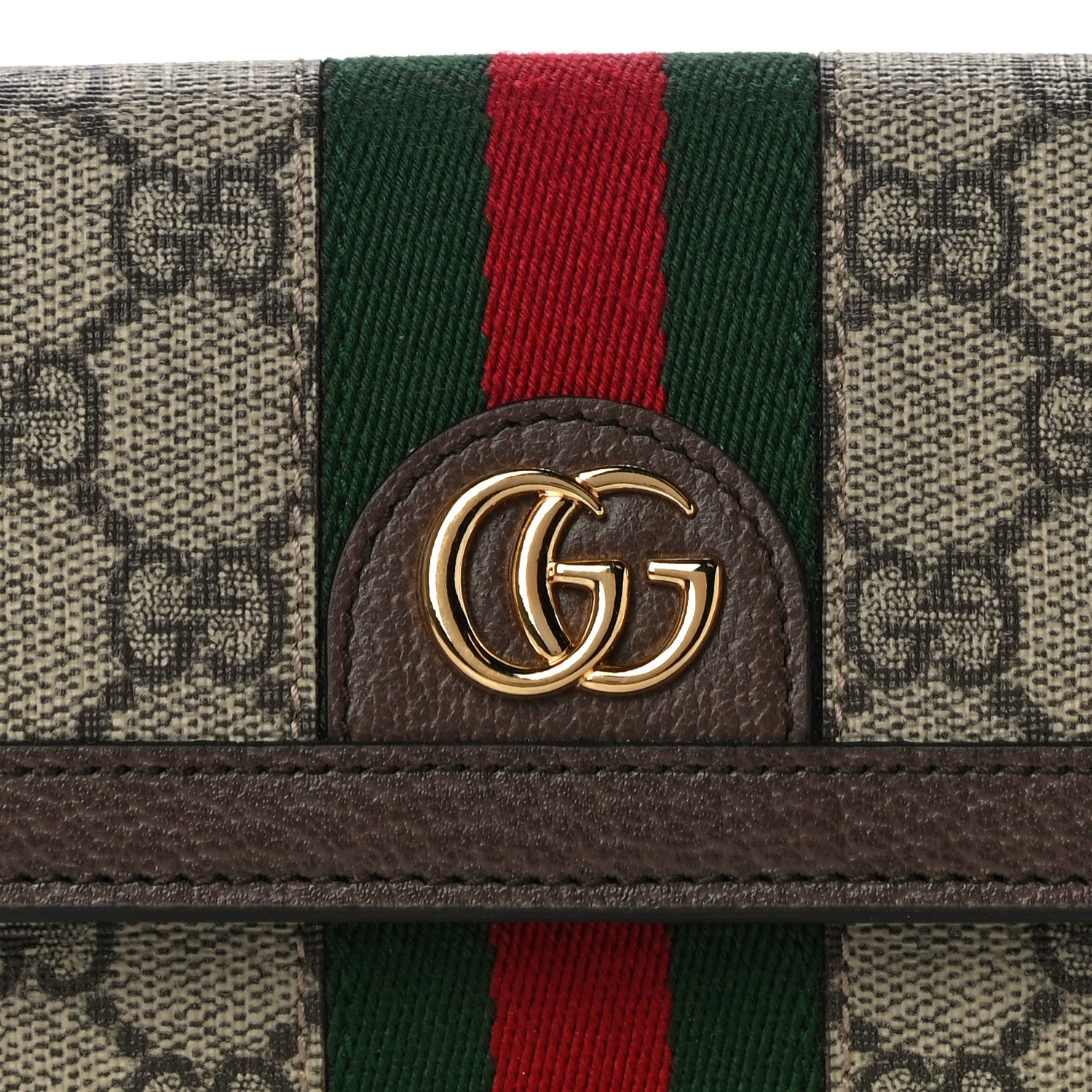 Gucci GG Supreme Monogram Web Ophidia Continental Wallet Brown 7 of 9