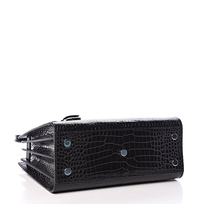 Saint Laurent Calfskin Crocodile Embossed Baby Sac De Jour Black 4 of 9