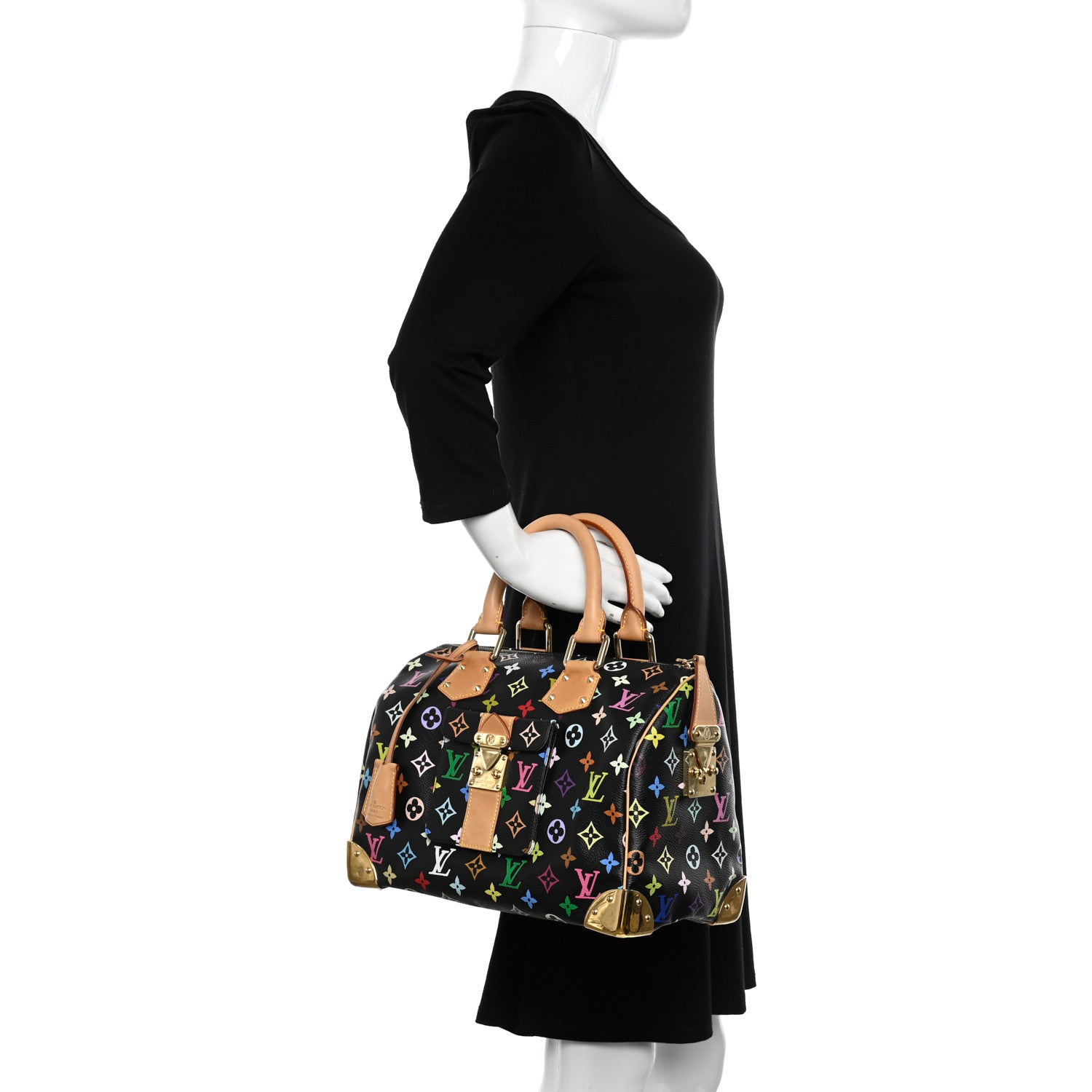 Louis Vuitton Monogram Multicolor Speedy 30 Black 2 of 11