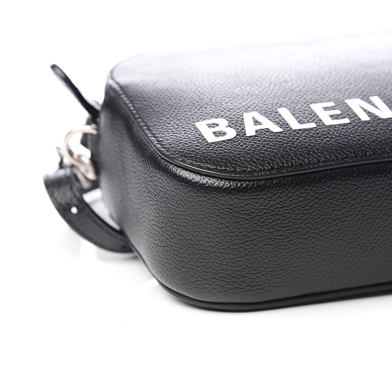 Balenciaga Grained Calfskin Logo XS Ville Top Handle Camera Bag Black White 8 of 11
