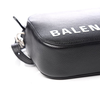 Balenciaga Grained Calfskin Logo XS Ville Top Handle Camera Bag Black White 8 of 11