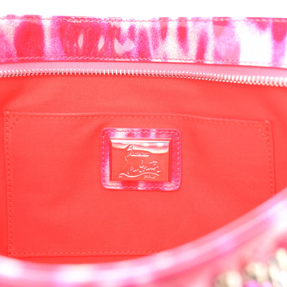 Christian Louboutin CHRISTIAN LOUBOUTIN Patent Glittart Studded Loubiposh Chain Clutch Shocking Pink 6 of 9