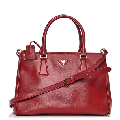 Prada Saffiano Small Galleria Double Zip Tote Fuoco 1 of 13