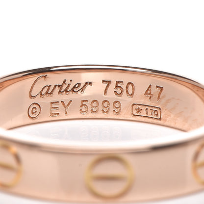 Cartier 18K Pink Gold 3.5mm LOVE Ring 47 4 4 of 5