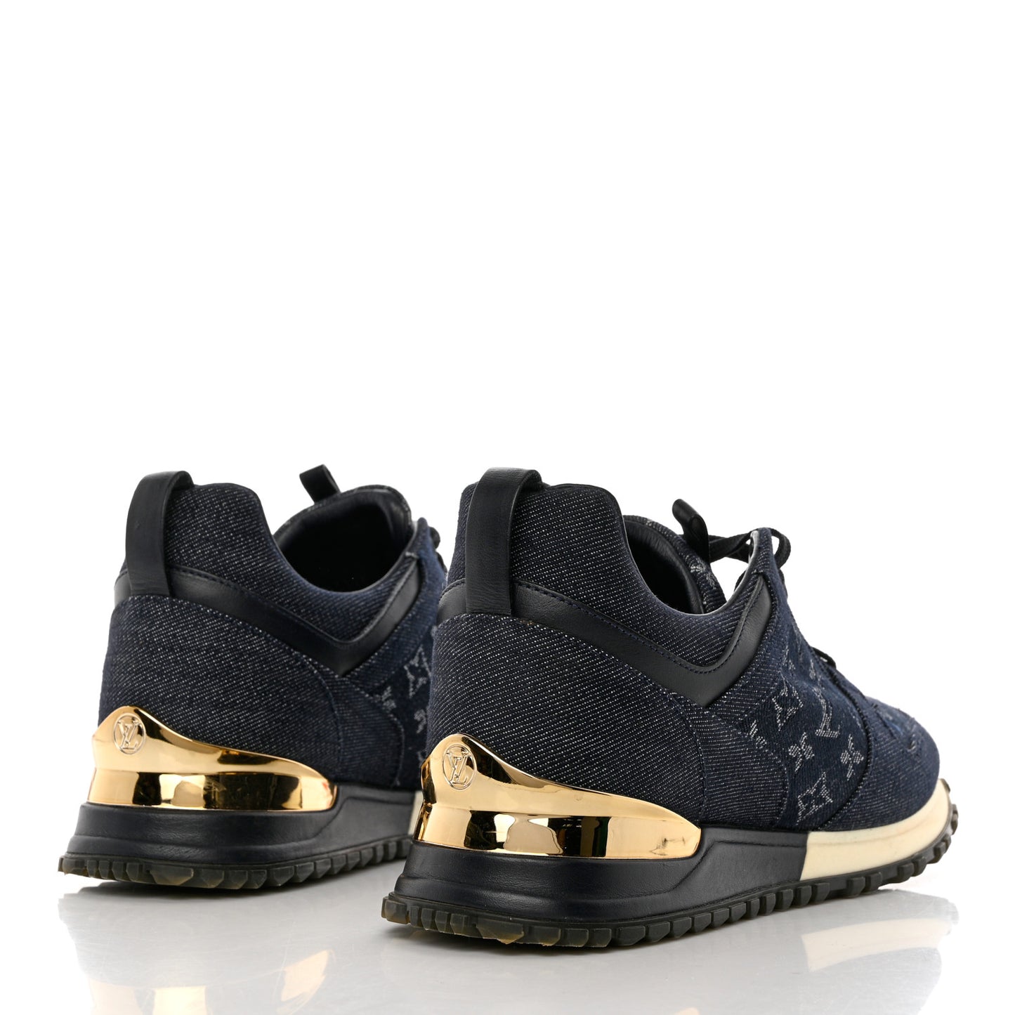 Denim Monogram Run Away Sneakers 37.5 Blue