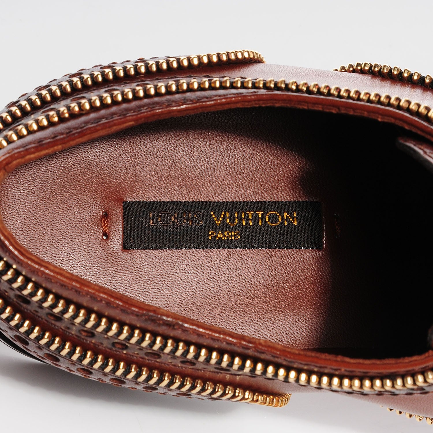 Louis Vuitton Calfskin Tomboy Richelieu Oxford Flats 37.5 Cognac 7 of 8