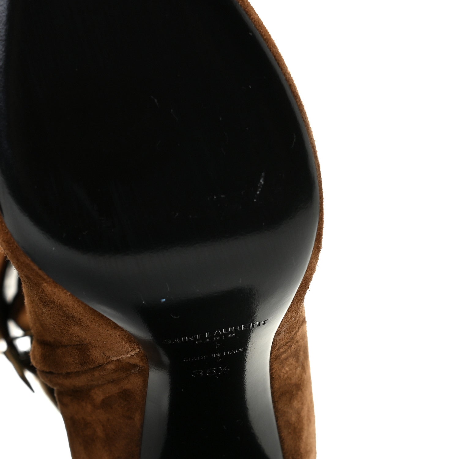 Saint Laurent Suede Joplin Buckle Booties 36.5 Land 8 of 14