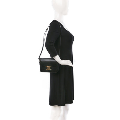 Celine Shiny Calfskin Teen Triomphe Black 2 of 9