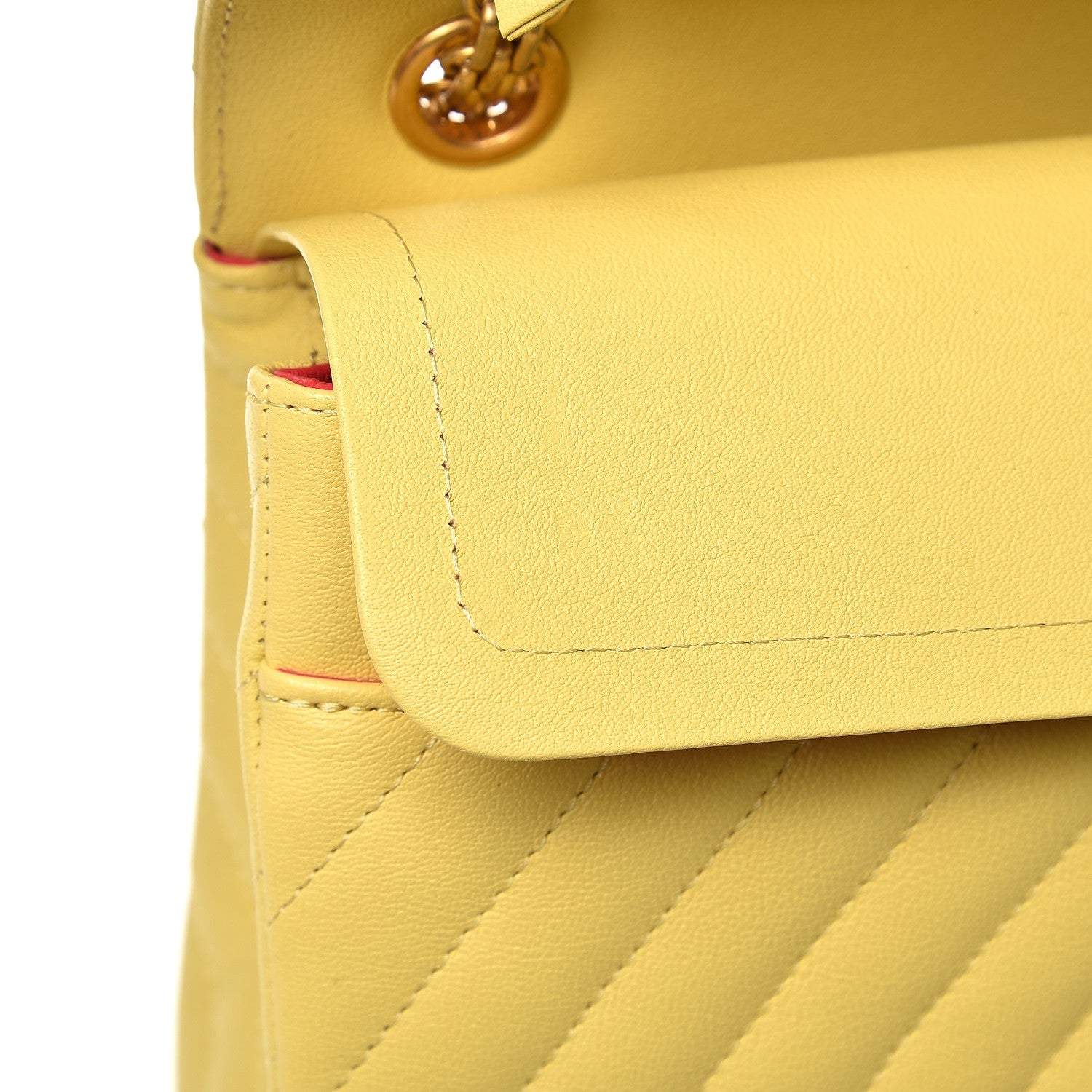 Chanel Sheepskin Chevron Quilted 2.55 Reissue 226 Flap Yellow 7 of 9