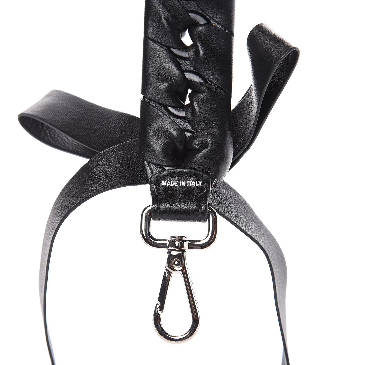 Fendi Vitello Liberty Shiny Nappa Lace Up Bow Mini Strap You Black 4 of 4