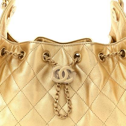 Chanel Metallic Caviar Quilted Mini Chanel 25 Handbag Gold 8 of 11