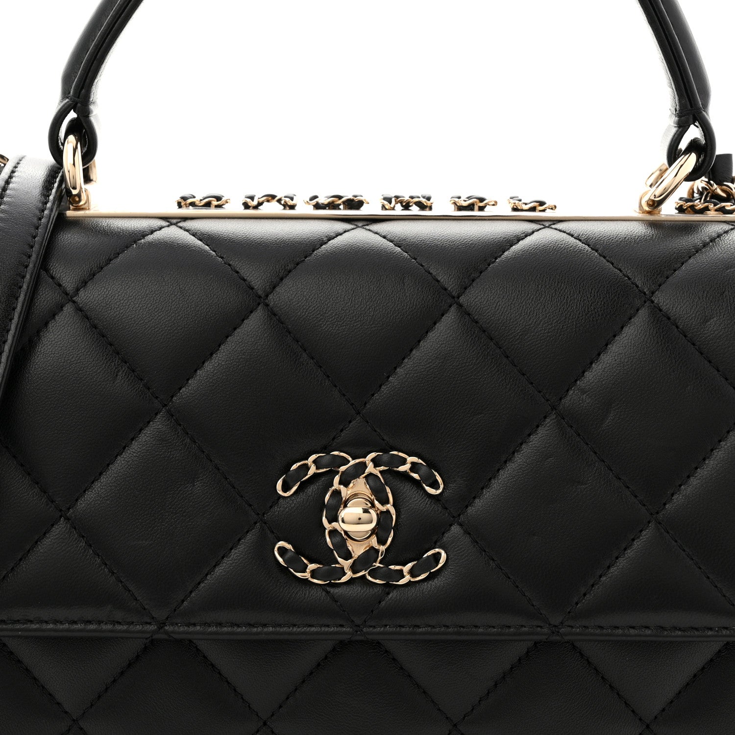 Chanel Lambskin Quilted Small Trendy CC Chain Dual Handle Flap Bag Black 8 of 11