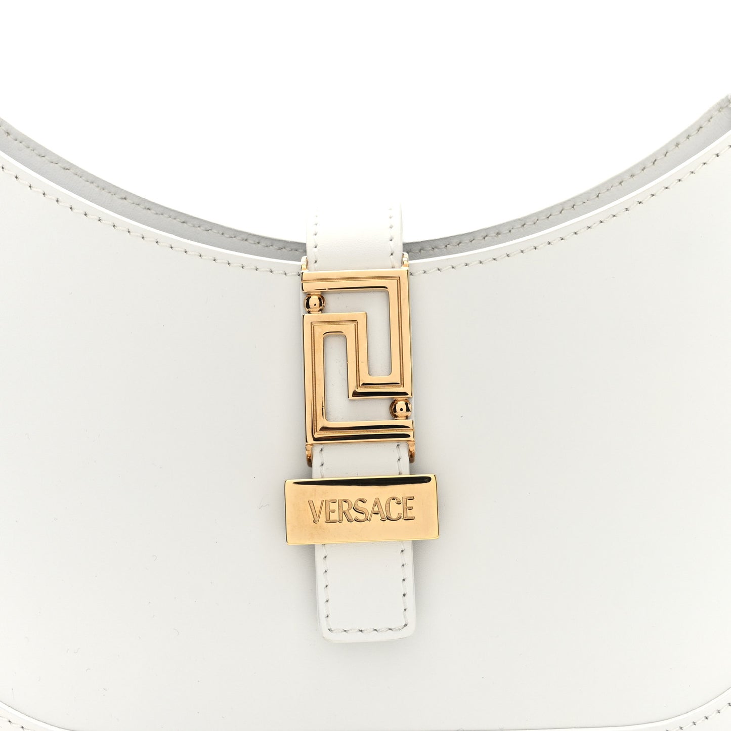 Calfskin Small Greca Goddess Hobo White