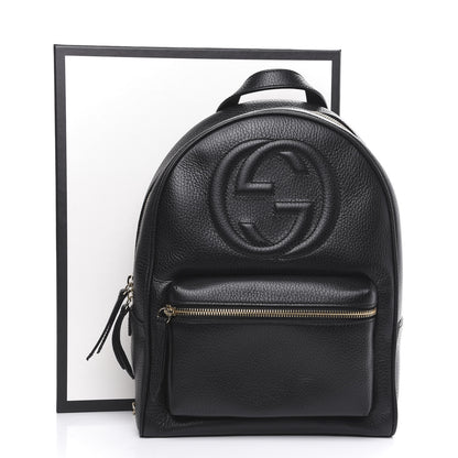 Gucci Pebbled Calfskin Soho Chain Backpack Black 10 of 10